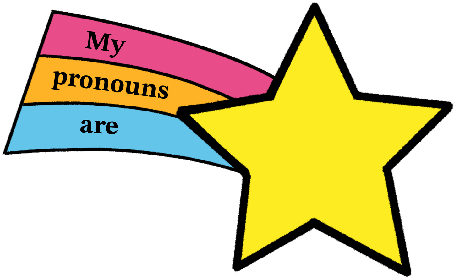 Select a pronoun - Shooting Stars (6 stickers)