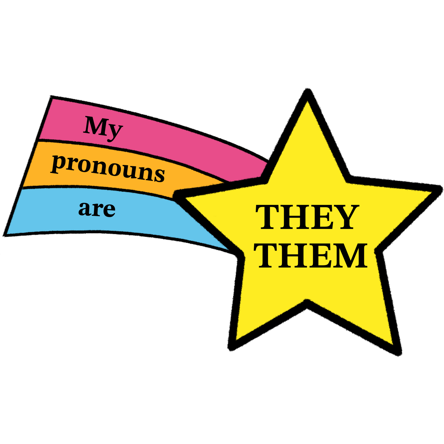 Select a pronoun - Shooting Stars (6 stickers)