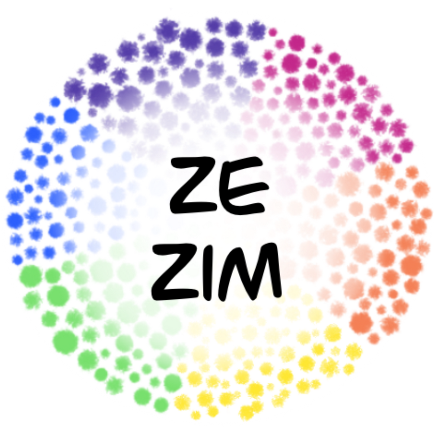 Select a pronoun - Rainbow Dots (6 stickers)