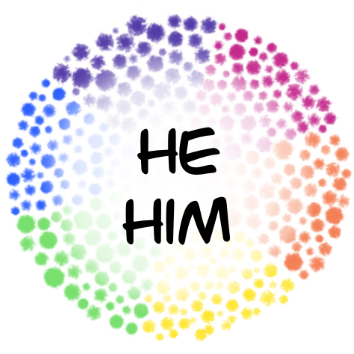 Select a pronoun - Rainbow Dots (6 stickers)