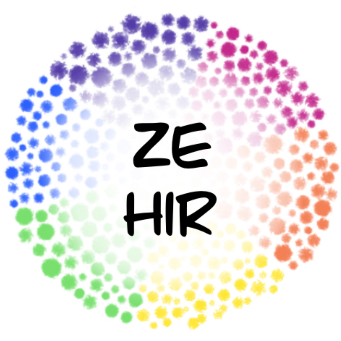 Select a pronoun - Rainbow Dots (6 stickers)