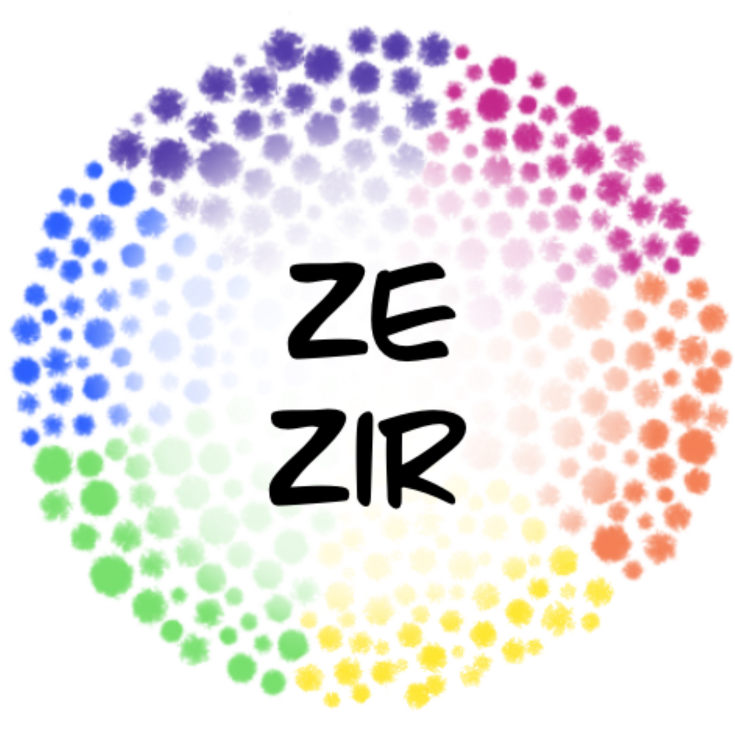 Select a pronoun - Rainbow Dots (6 stickers)