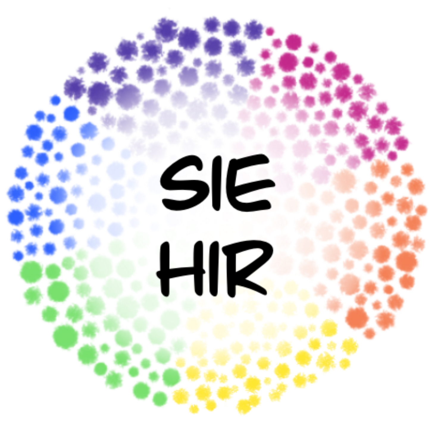 Select a pronoun - Rainbow Dots (6 stickers)