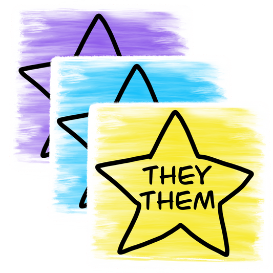 Select a pronoun - Stars (6 stickers)