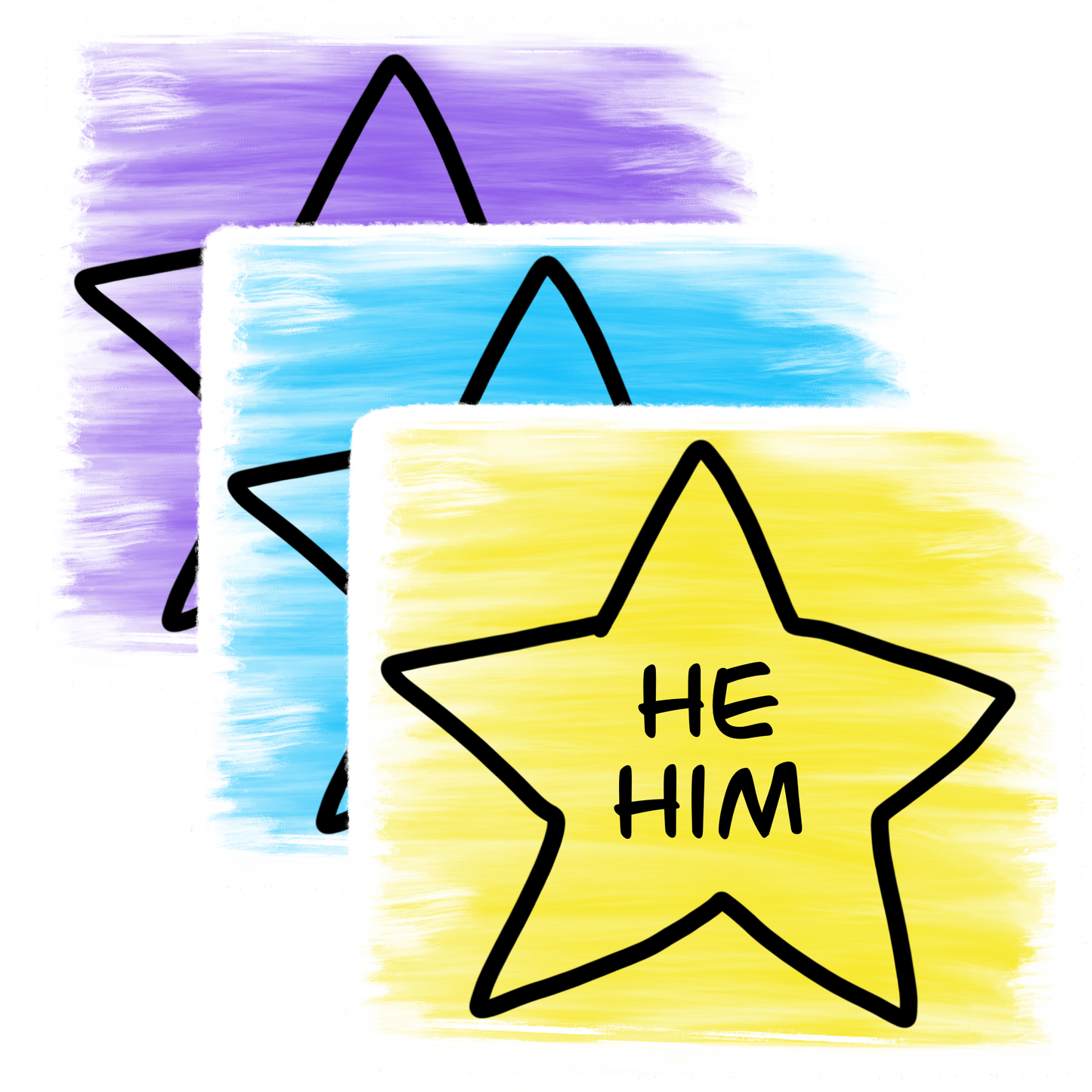 Select a pronoun - Stars (6 stickers)